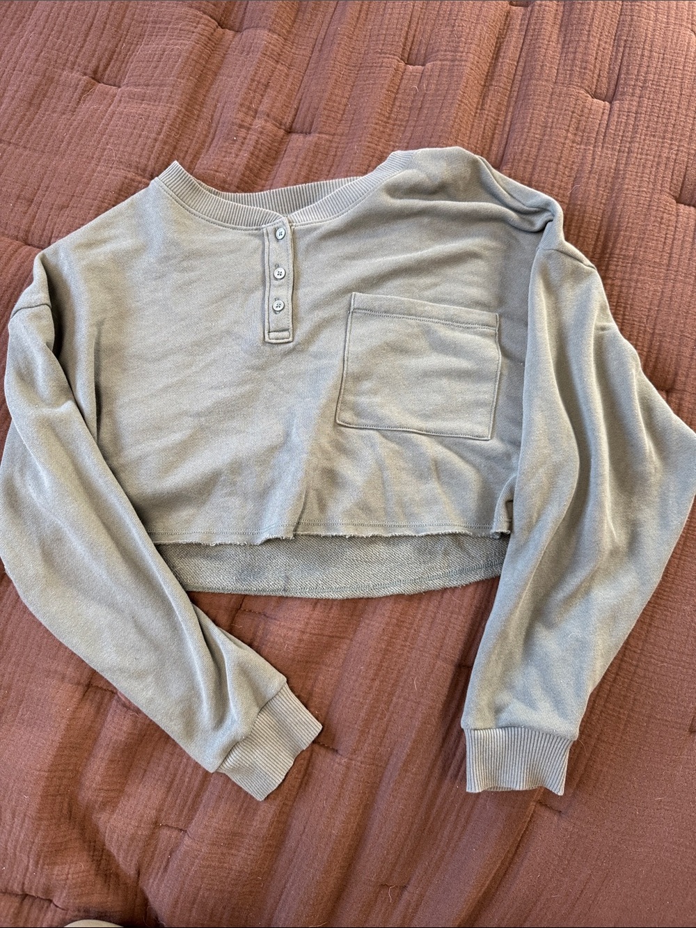 American Eagle Soft Knit Top in Sage